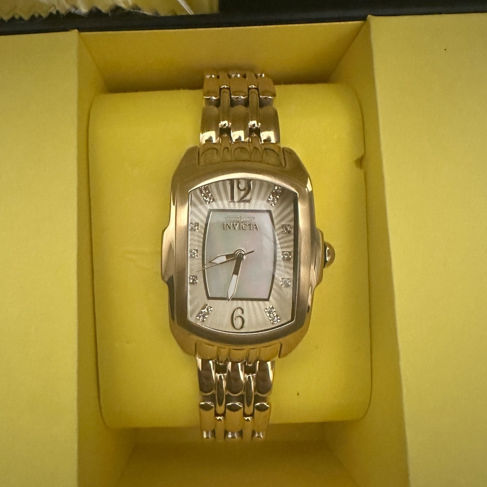 Invicta Women’s Lupah  Gold Ion-Plated Watch Mother of Pearl New